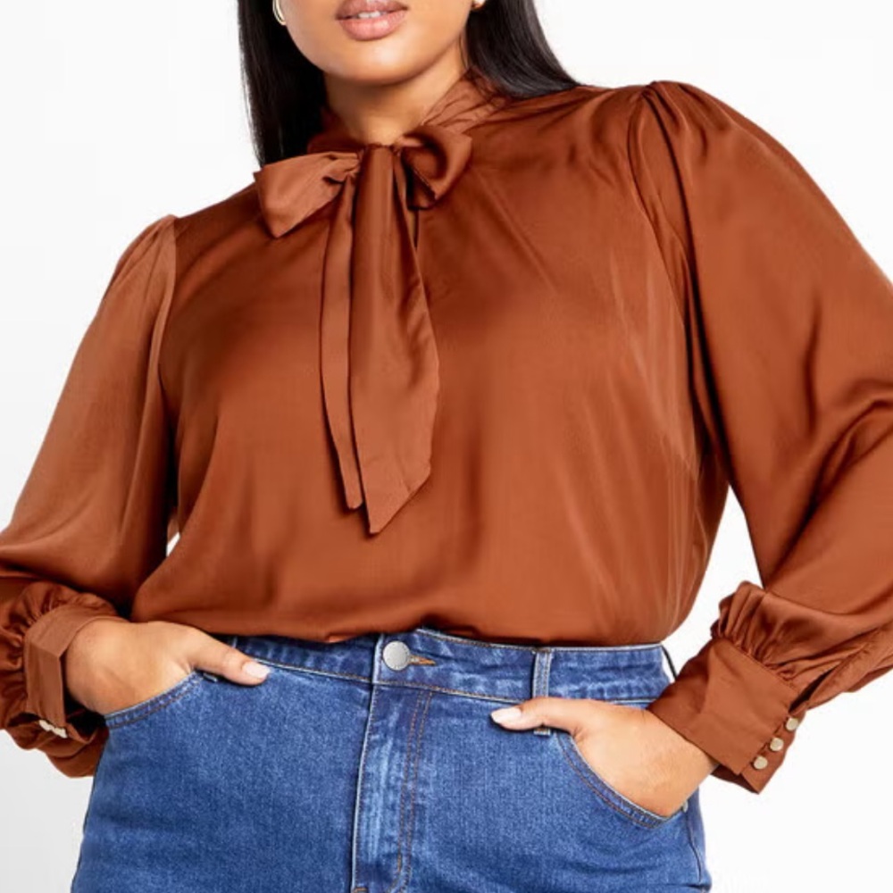 City Chic In Awe Top- Toffee
